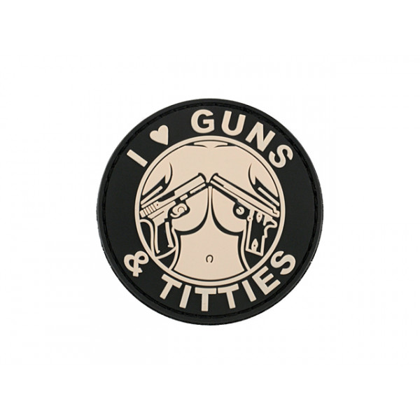 ПВХ ПАТЧ GUNS & TITTIES - БЕЛЫЙ [8FIELDS]